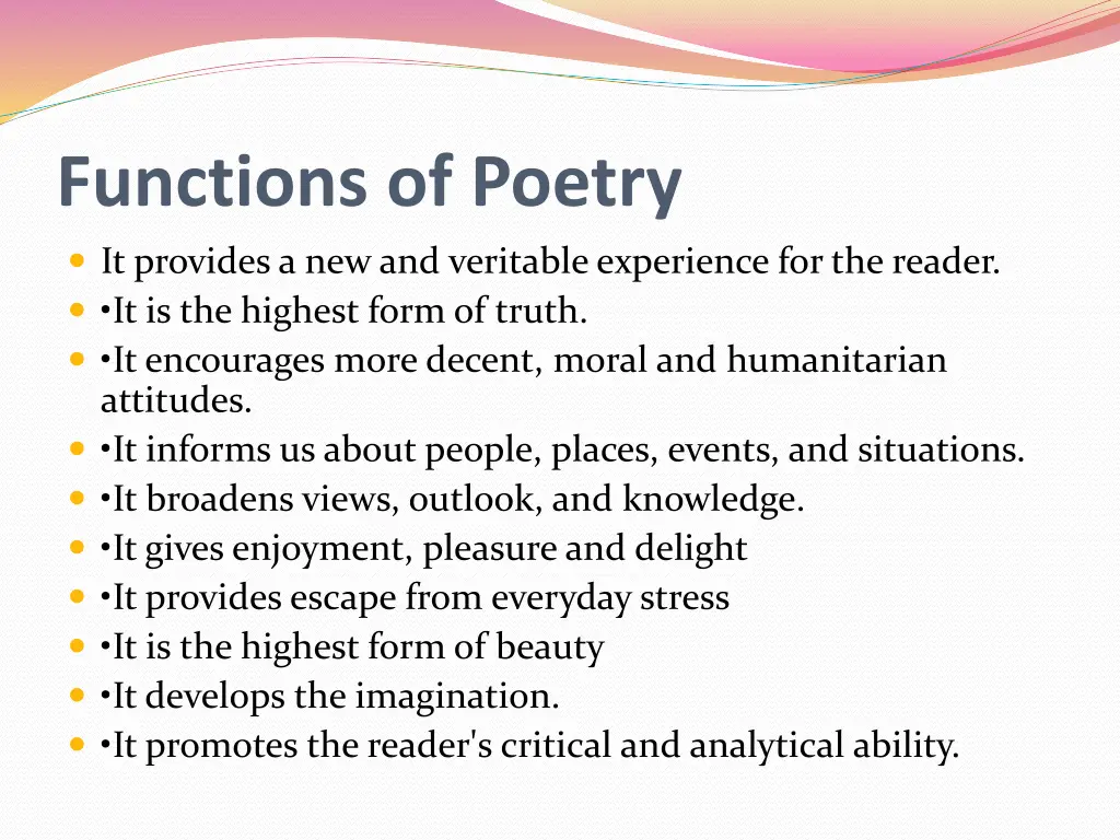 functions of poetry