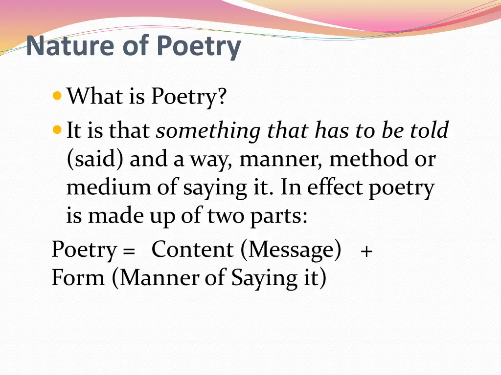 nature of poetry