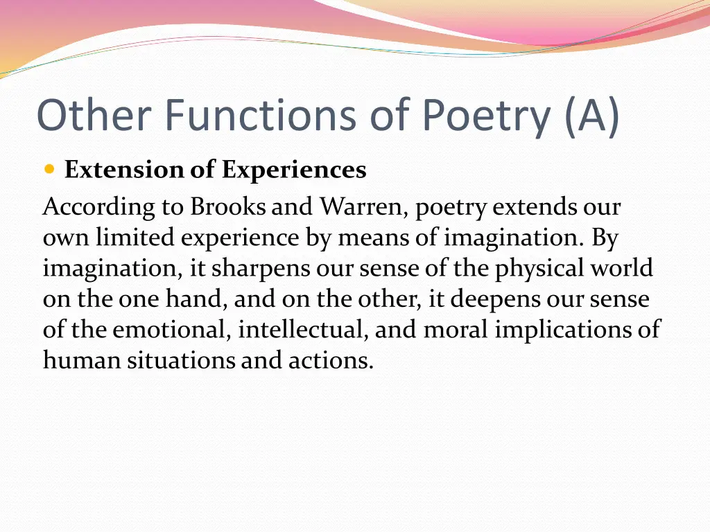 other functions of poetry a