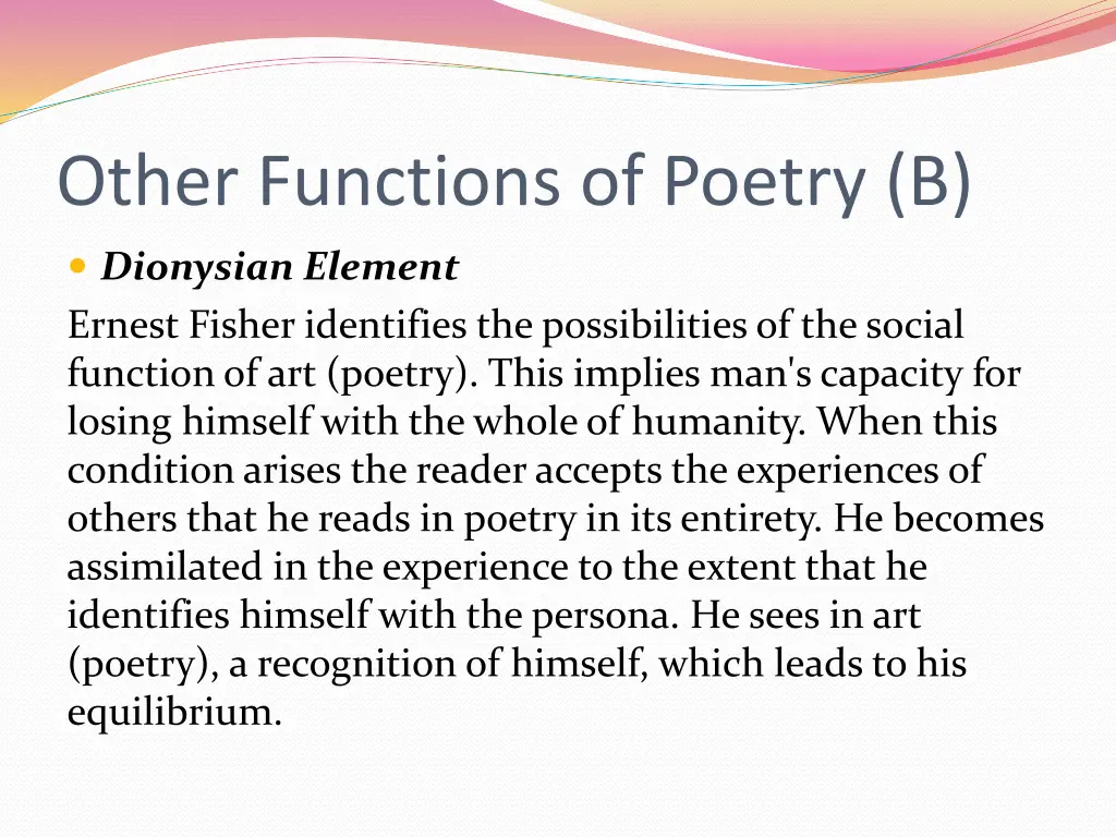 other functions of poetry b