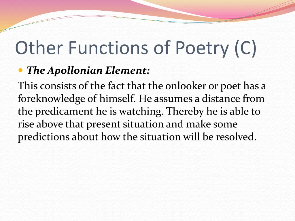 other functions of poetry c