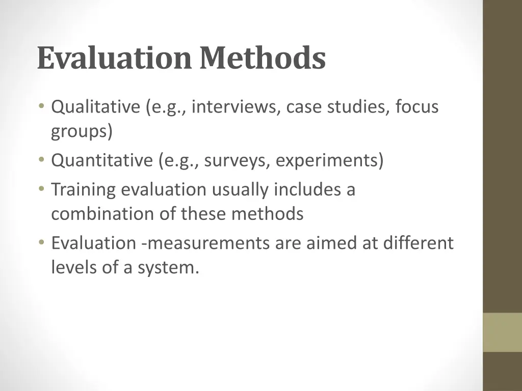 evaluation methods