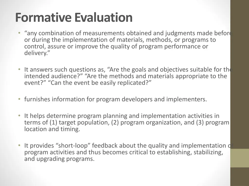 formative evaluation