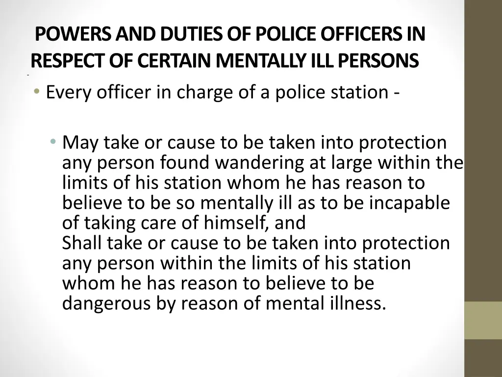 powers and duties of police officers in respect