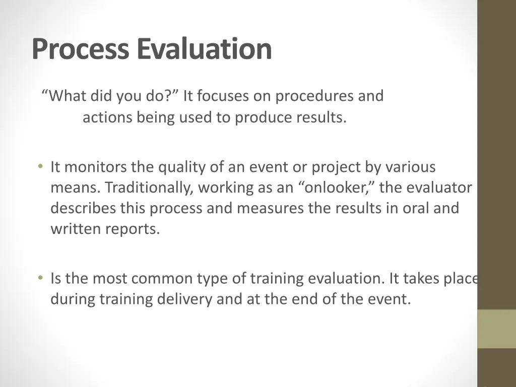 process evaluation