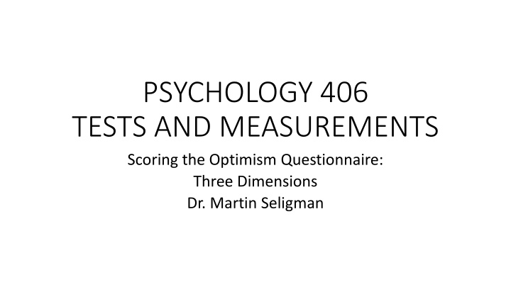 psychology 406 tests and measurements scoring