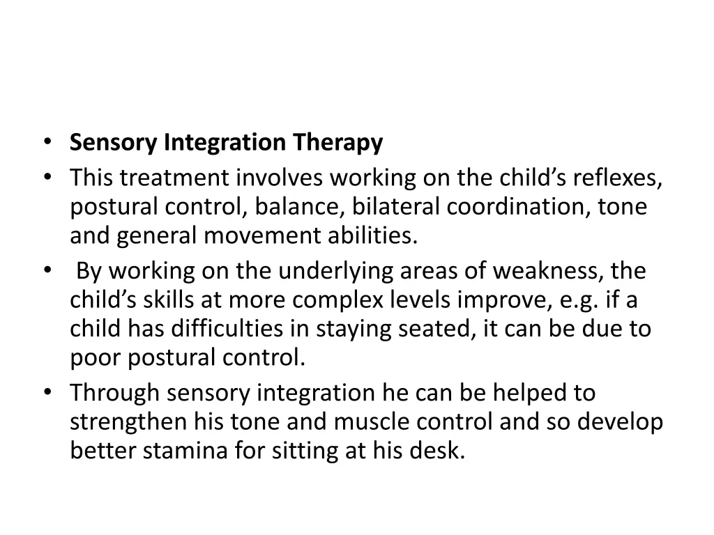 sensory integration therapy this treatment