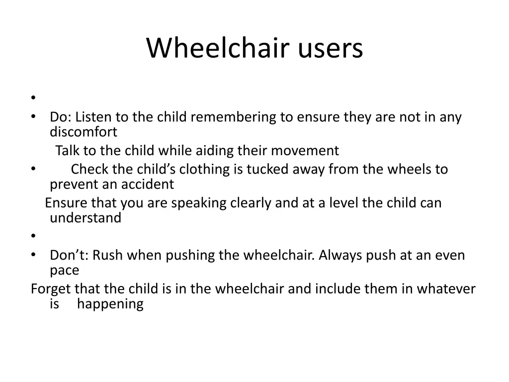 wheelchair users