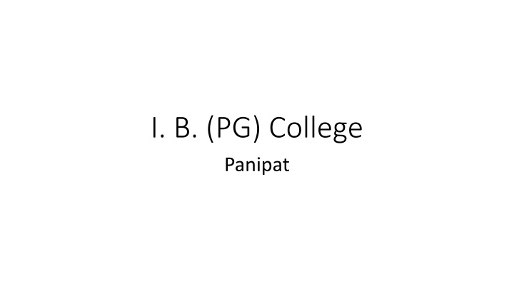 i b pg college panipat