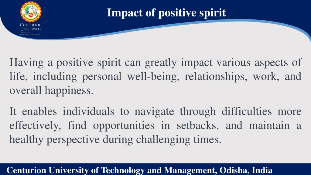 impact of positive spirit