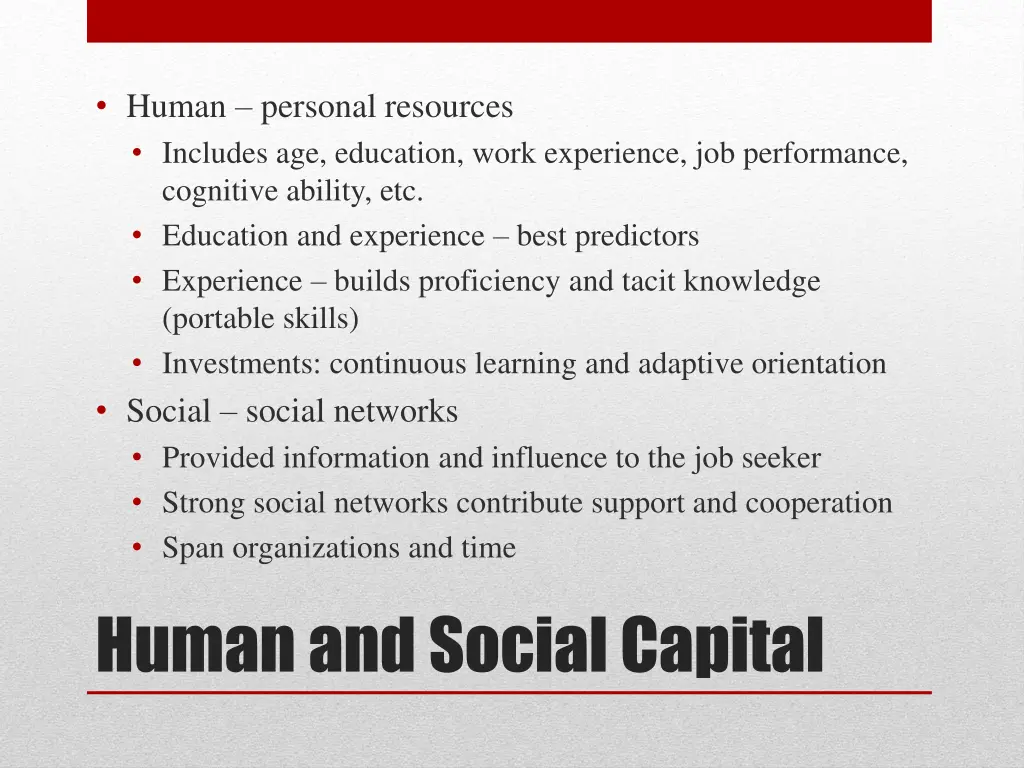 human personal resources includes age education