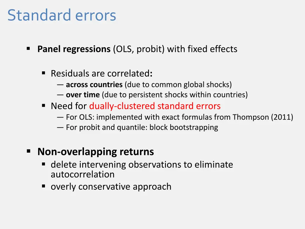 standard errors