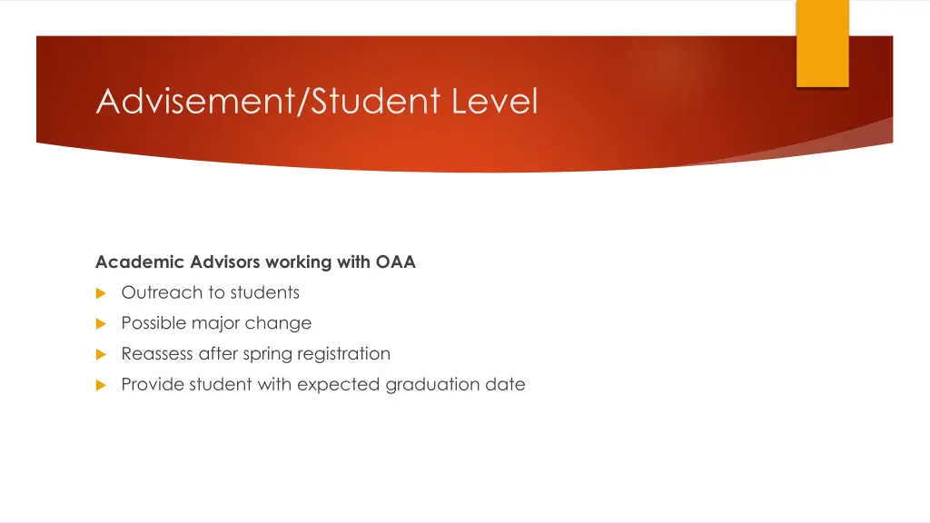 advisement student level