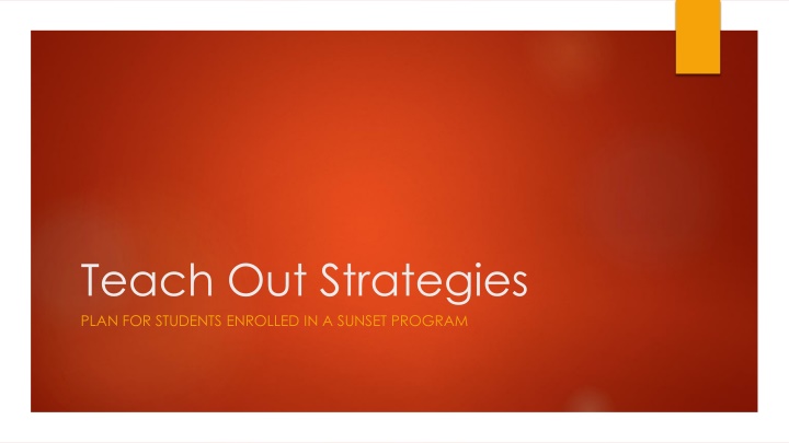 teach out strategies plan for students enrolled