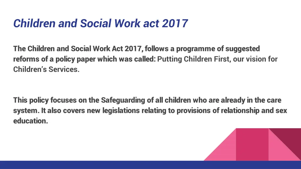 children and social work act 2017