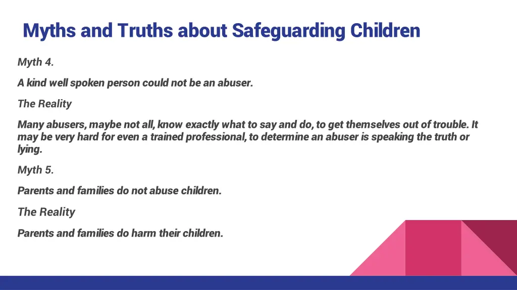 myths and truths about safeguarding children 1