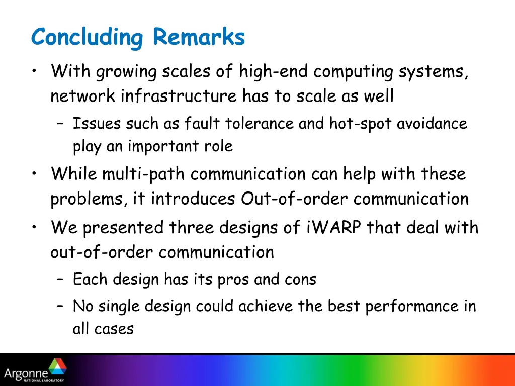 concluding remarks with growing scales of high