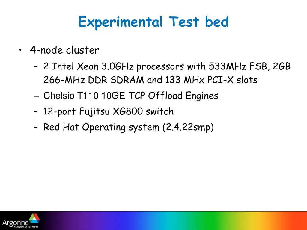 experimental test bed