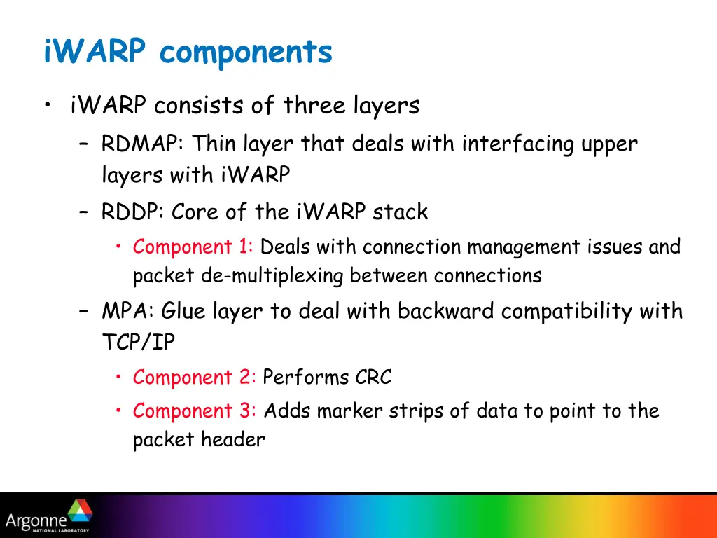 iwarp components