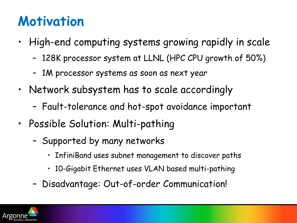 motivation high end computing systems growing