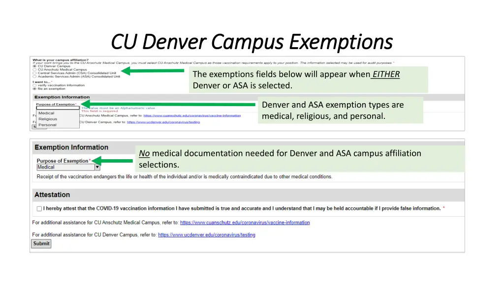 cu denver campus exemptions cu denver campus