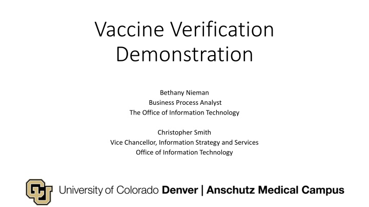 vaccine verification demonstration