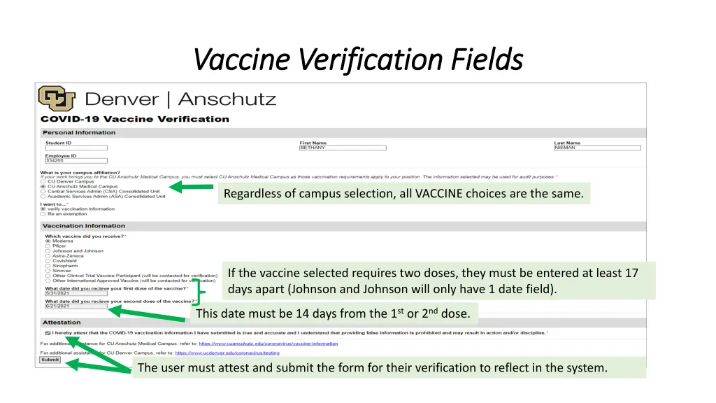 vaccine verification fields vaccine verification