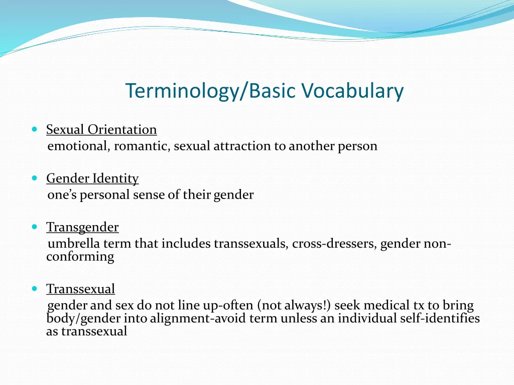 terminology basic vocabulary