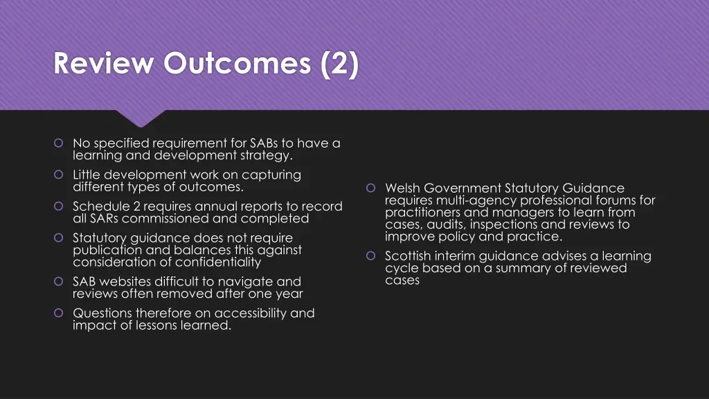 review outcomes 2