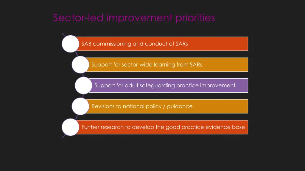 sector led improvement priorities