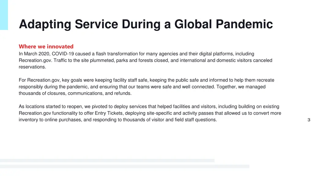 adapting service during a global pandemic