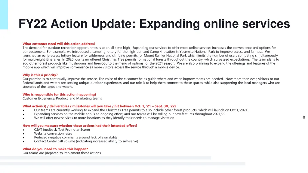 fy22 action update expanding online services