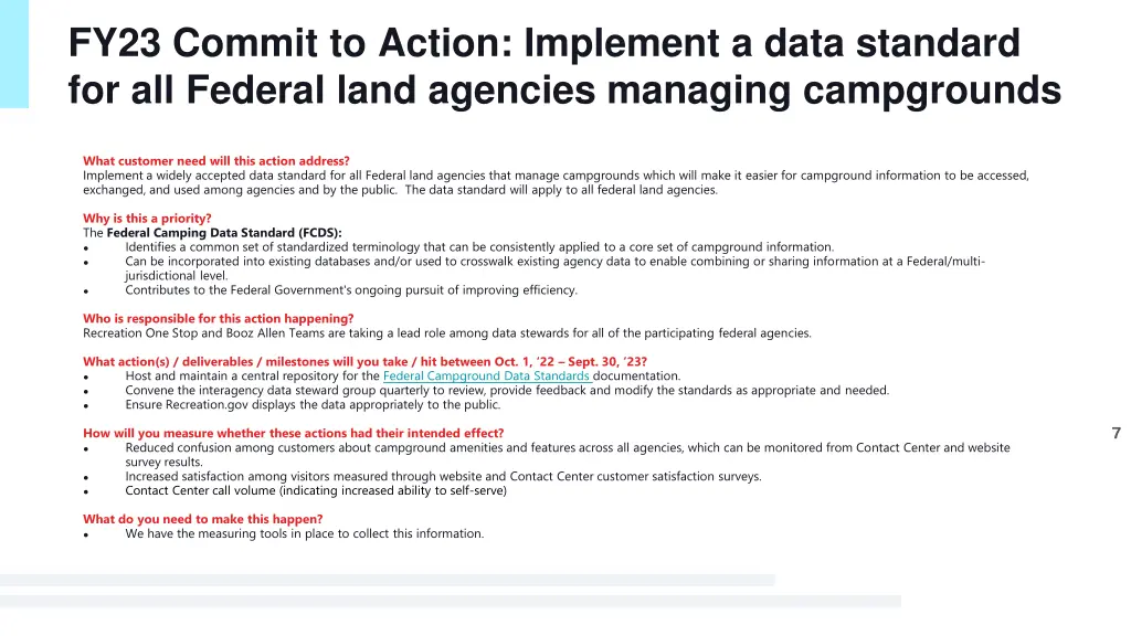 fy23 commit to action implement a data standard