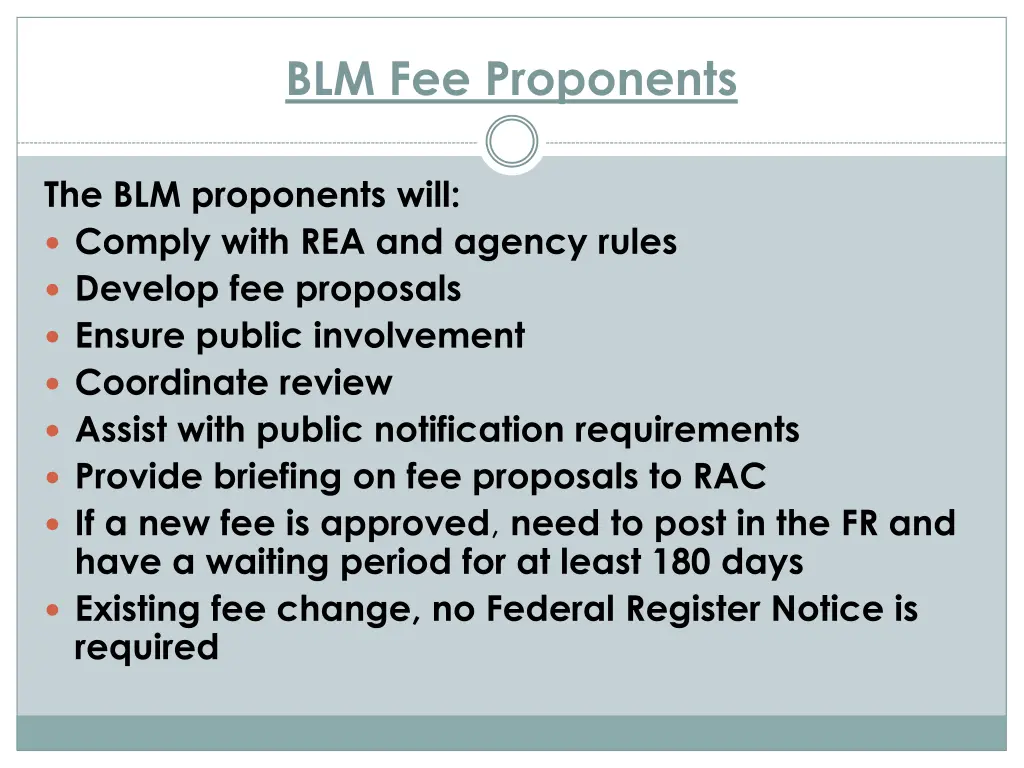 blm fee proponents