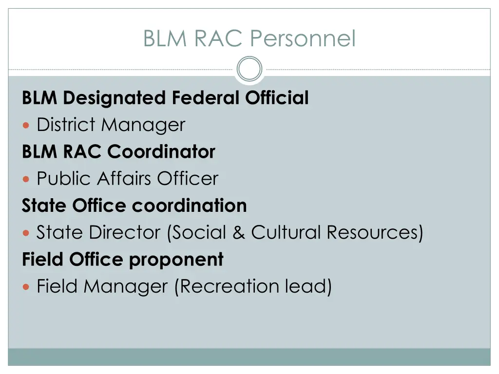 blm rac personnel