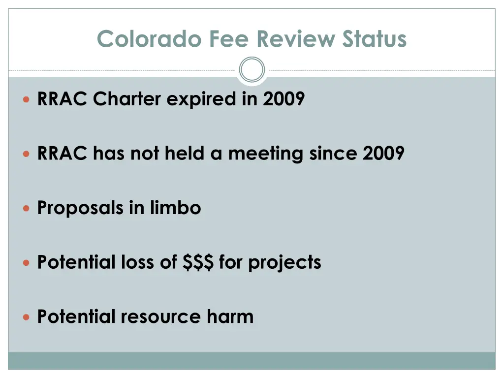 colorado fee review status