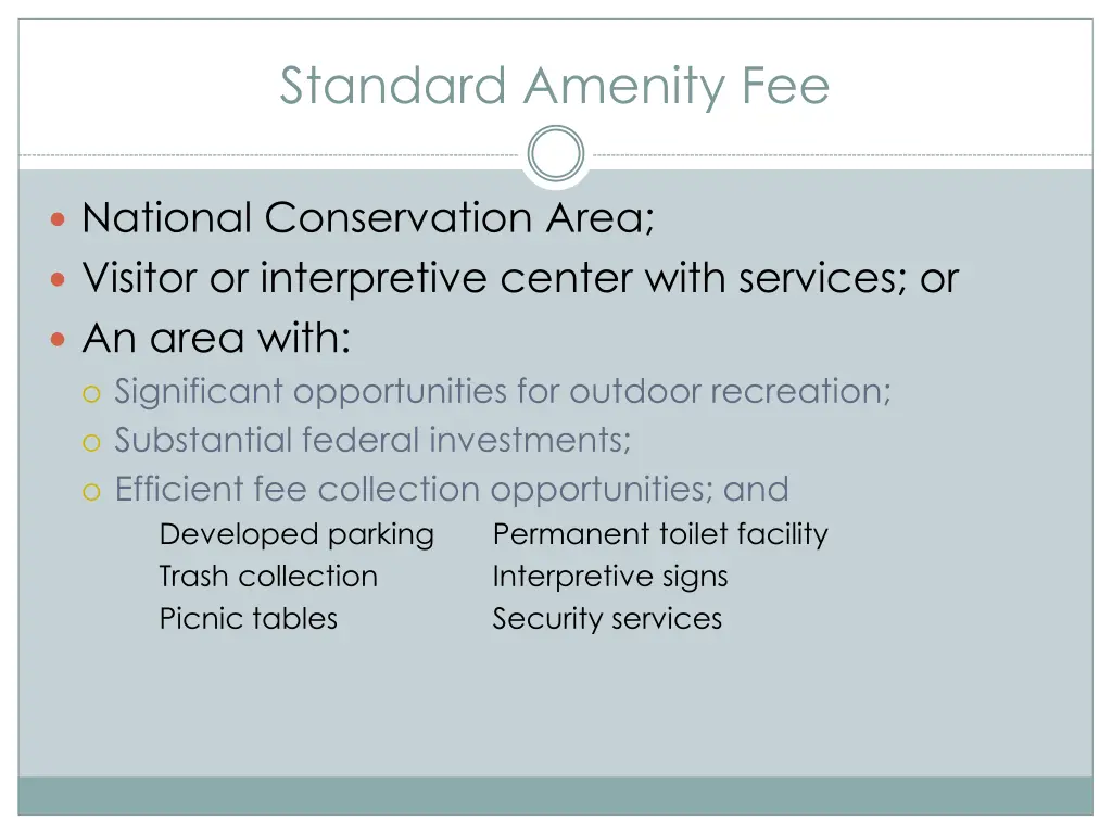 standard amenity fee