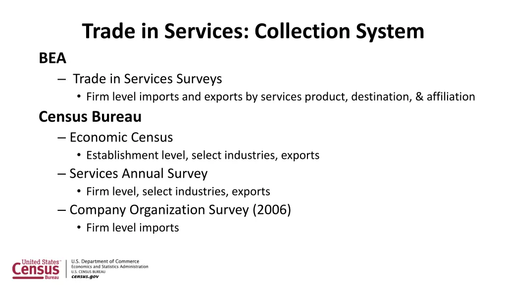 trade in services collection system