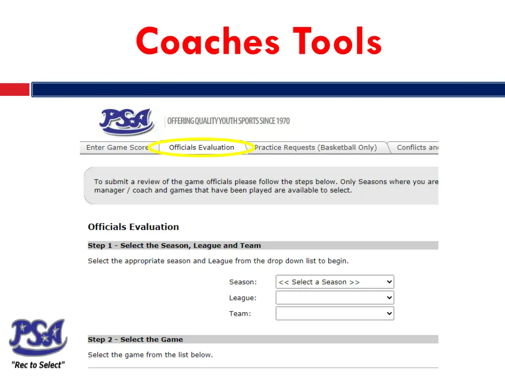 coaches tools