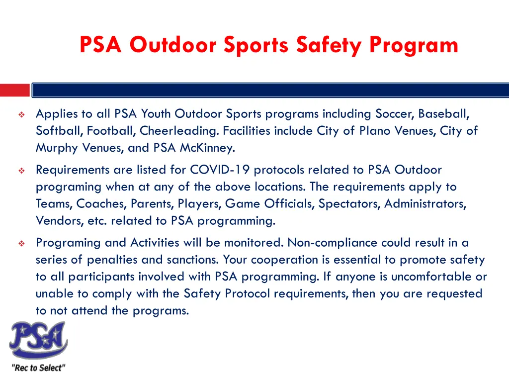 psa outdoor sports safety program