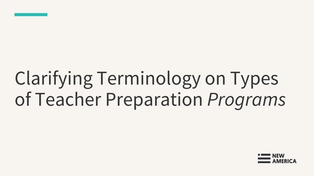 clarifying terminology on types of teacher