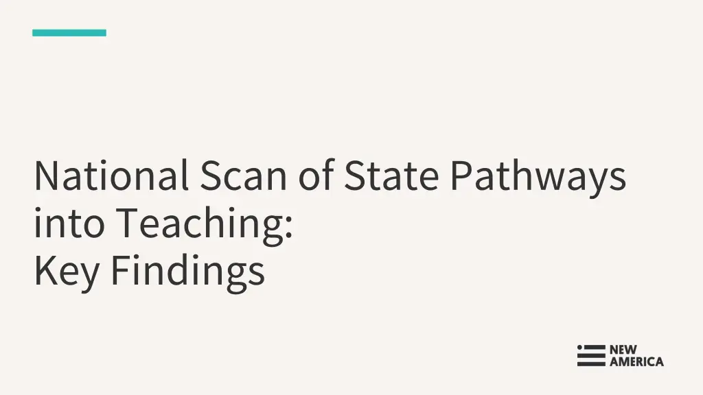 national scan of state pathways into teaching