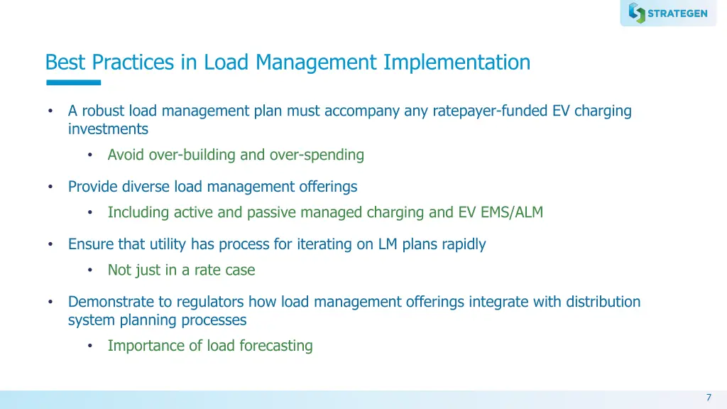 best practices in load management implementation