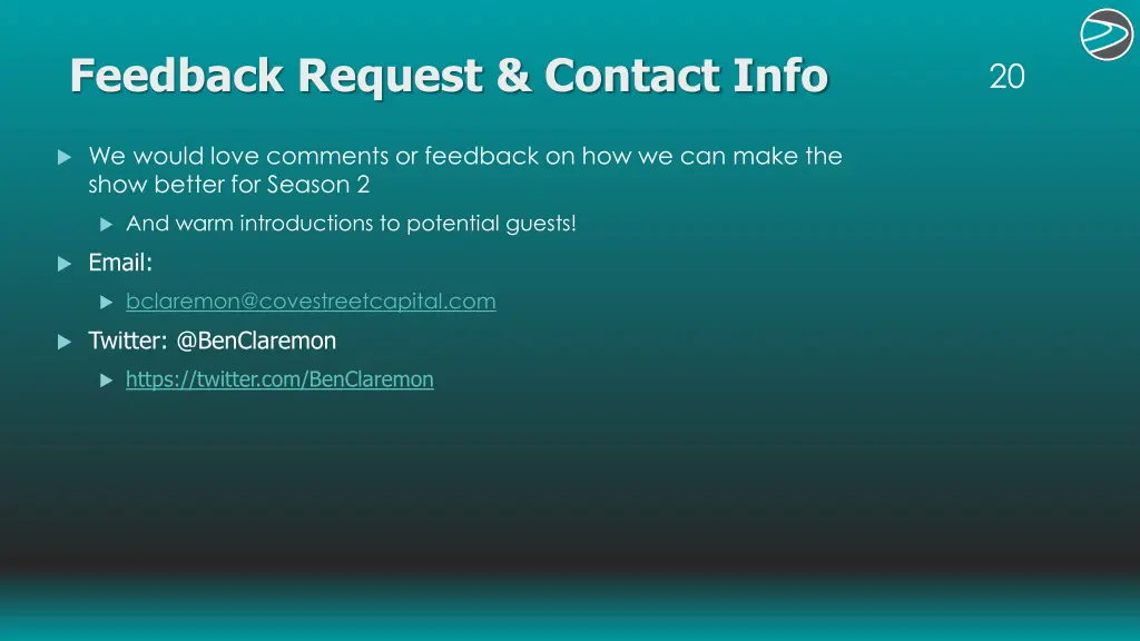 feedback request contact info