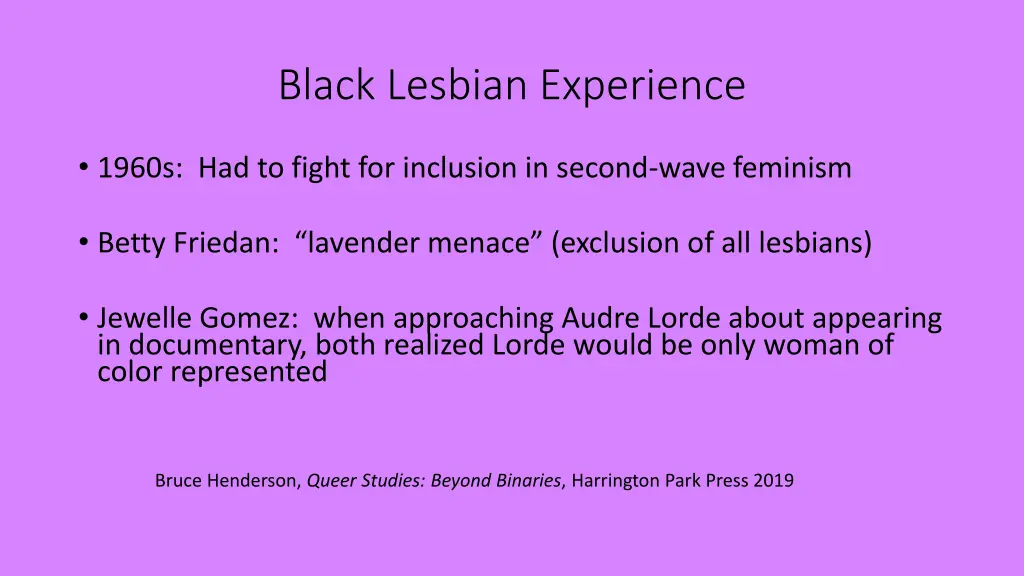 black lesbian experience