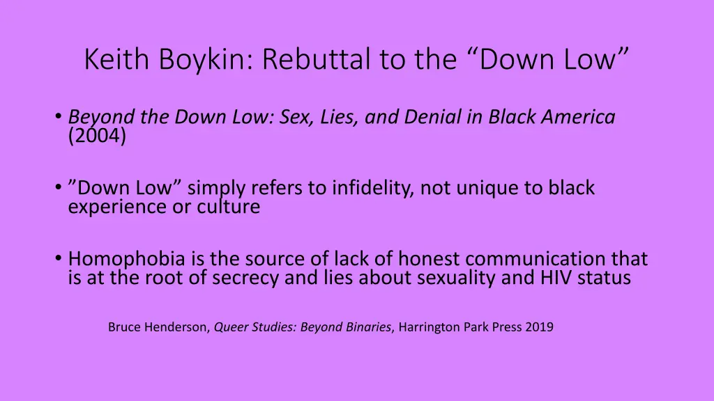 keith boykin rebuttal to the down low