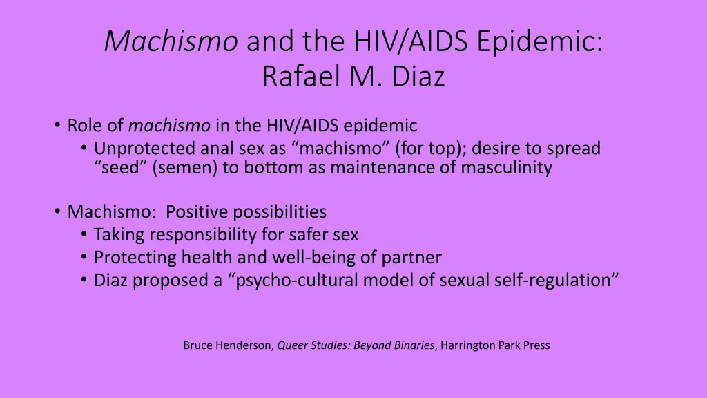 machismo and the hiv aids epidemic rafael m diaz