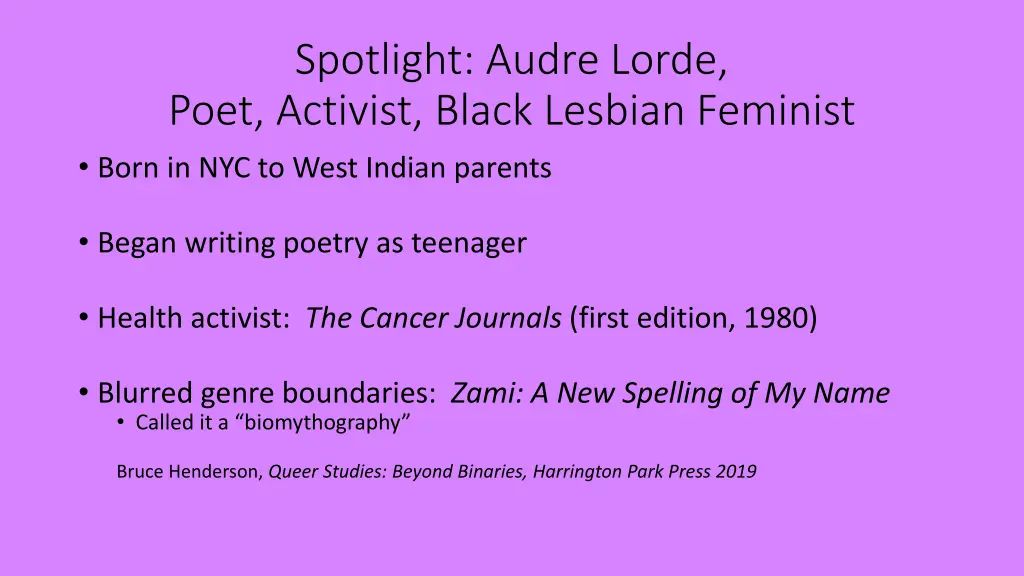 spotlight audre lorde poet activist black lesbian