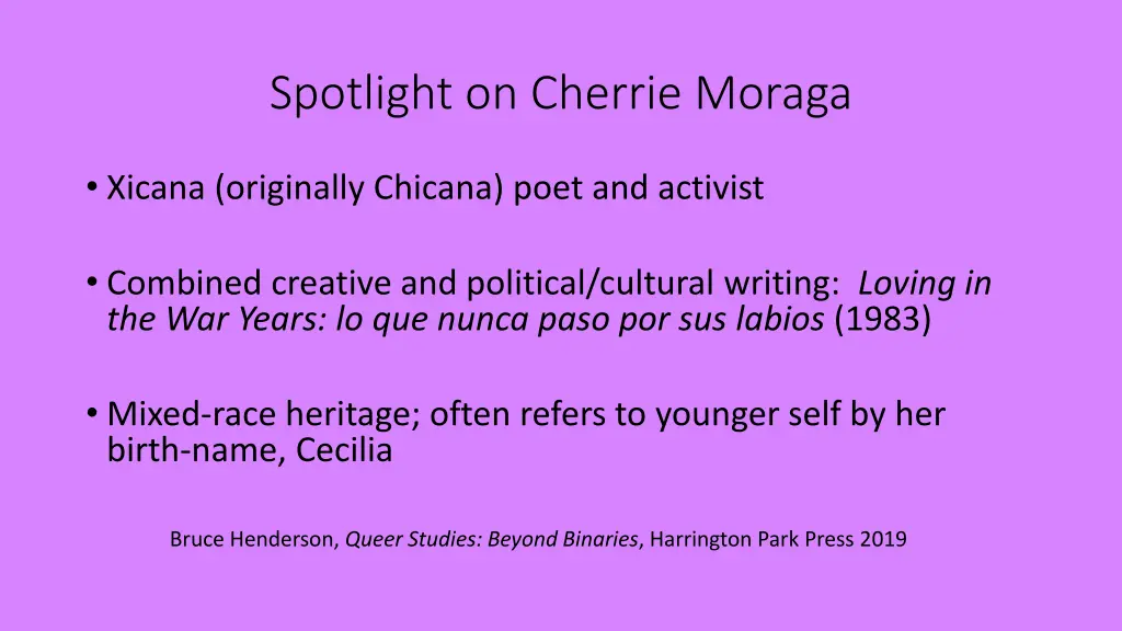 spotlight on cherrie moraga