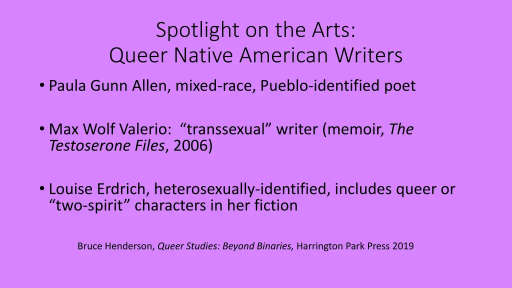 spotlight on the arts queer native american